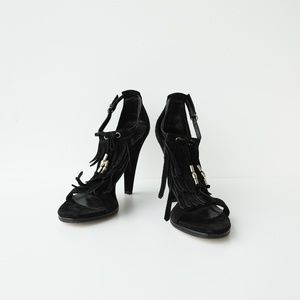 Gucci Black Suede Sandal Heels